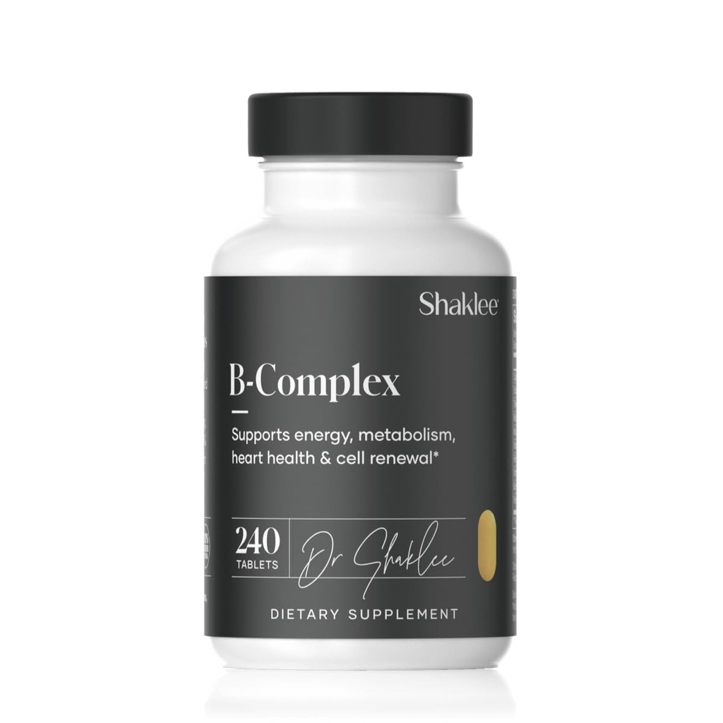 Shaklee - B-Complex- 특허 Bioactivated Absorption SystemTM와 궁극적 인 에너지 부스트 - 향상된 웰빙을위한 B 비타민 - 에너지, 심혈관 및 두뇌 건강 지원 - 240 정제