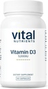 Vital Nutrients 비타민 D 5000 IU | 비타민 D3 보충 | 건강한 뼈, 치아, 근육   셀룰러 및 면역 기능 | 칼슘 흡수 | 글루텐, 낙농장 및 콩 무료 | 90 캡슐