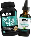 Colon Cleanser Detox & Chlorophyl 액체 드롭 - 15 Day Colon Cleanse 알약 Ginger, 액체 Chlorophyll Drops Odor Body Detox 내부 Deodorant - Bowel 운동 보조 식품 Intestinal Gut 지원