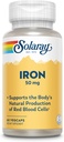 SOLARAY 철 캡슐 50mg - 여자와 남자 w/Parsley와 노란 선창 뿌리를 위한 철 보충교재는, 빨간 혈액 세포, 60 일 보증, 60의 서빙의 몸의 자연적인 생산을 지원합니다