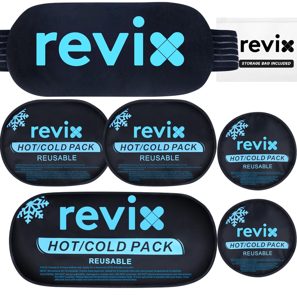 상해 재사용할 수 있는, 5 조각 세트를 위한 REVIX 얼음 팩 합동, 근육, 포스트 운동 회복, 조정가능한 및 무릎, 뒤, 팔 및 목을 위한 가동 가능한 냉각 패드