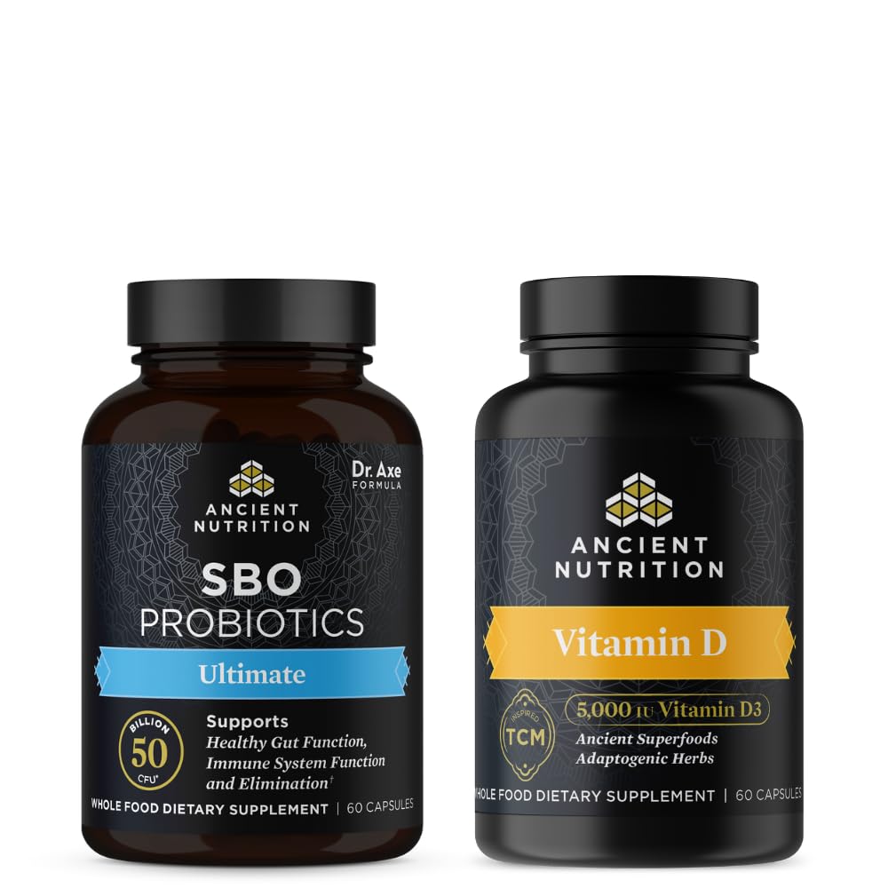 고대 영양 SBO Probiotics 캡슐, 궁극적인, 60 조사 + 비타민 D 캡슐, 90 조사