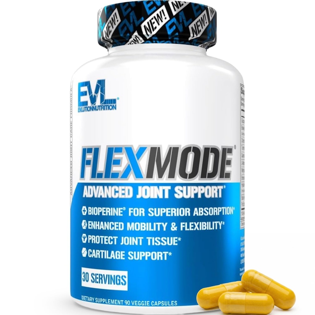 Evlution 높은 흡수 합동 지원 보충교재 Glucosamine Chondroitin MSM Boswellia와 Hyaluronic 산을 포함하여 진보된 합동 비타민을 가진 FLEXMODE 합동 보충교재 - 30의 서빙