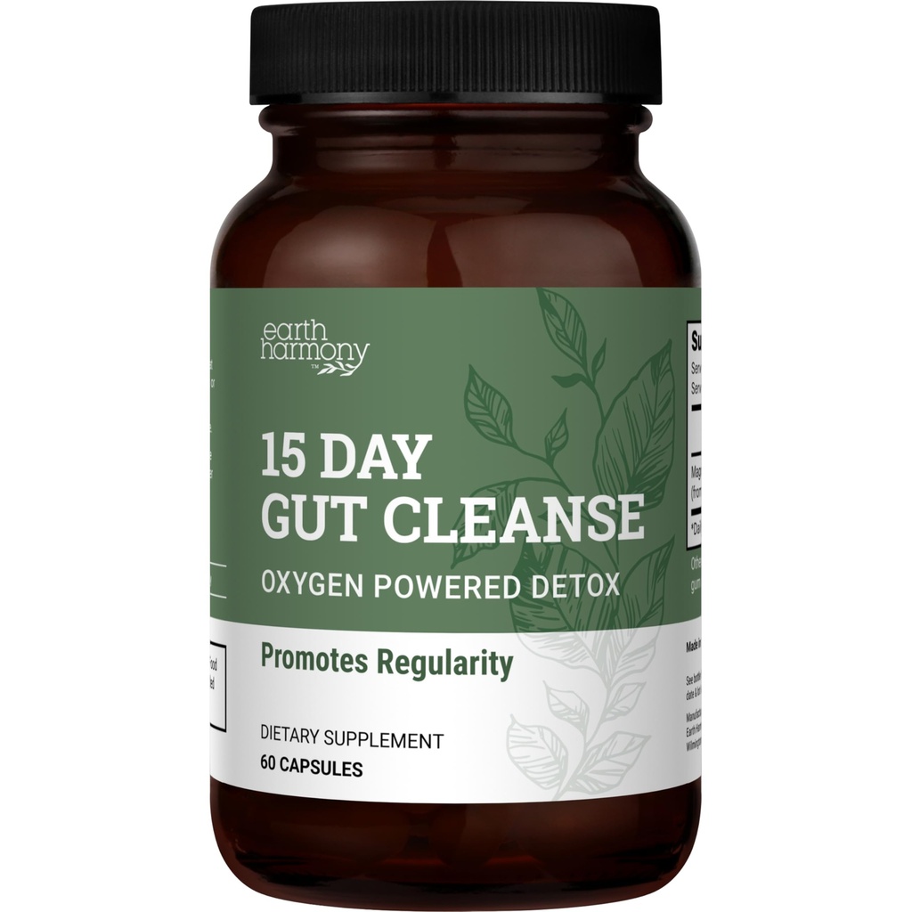여자와 남자를위한 15 일 Gut Cleanse Detox - Vegan, 허리 손실을위한 비 GMO 성분 및 15 일 Cleanse Gut Cramping없이 지원, TikTok (60 캡슐)
