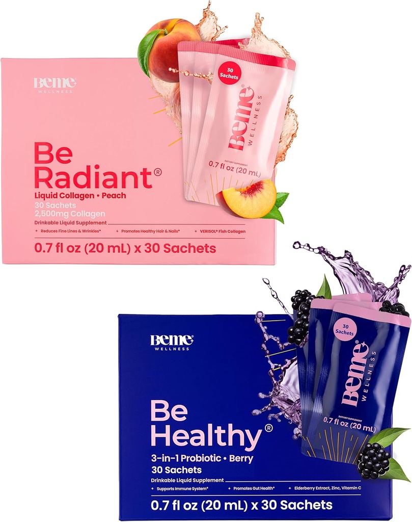 BeMe BeRadiant & BeHealthy 번들 - 액체 교원질 & 액체 Probiotic 보충교재