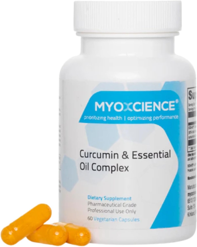 MYOXCIENCE Curcumin & Essential Oil Complex | BCM-95 | 500mg Curcumoind, Curcumin & Volatile Oil Complex (60 채식 캡슐)