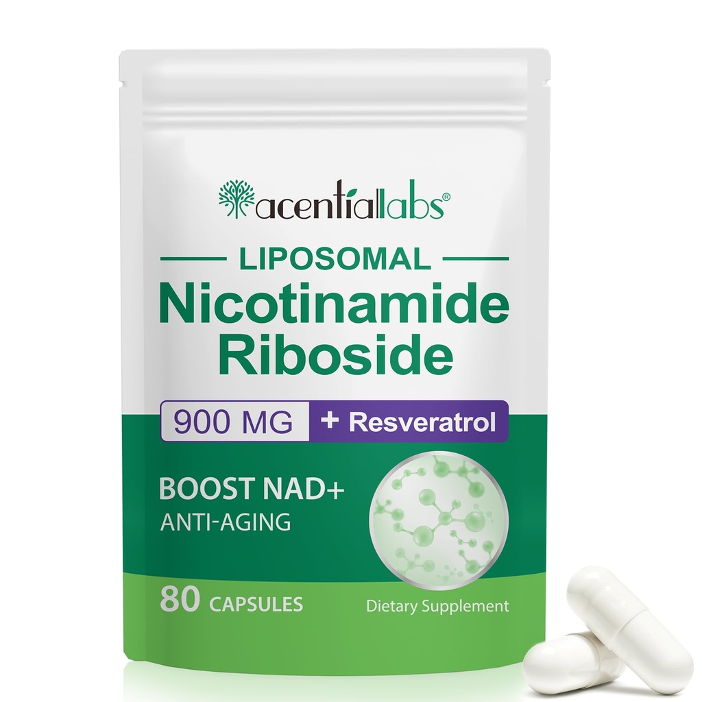 NAD Nicotinamide Riboside Resveratrol 900mg의 NAD 보충교재 지원 세포질 건강, 노화 방지, 에너지, 초점 - 80의 캡슐