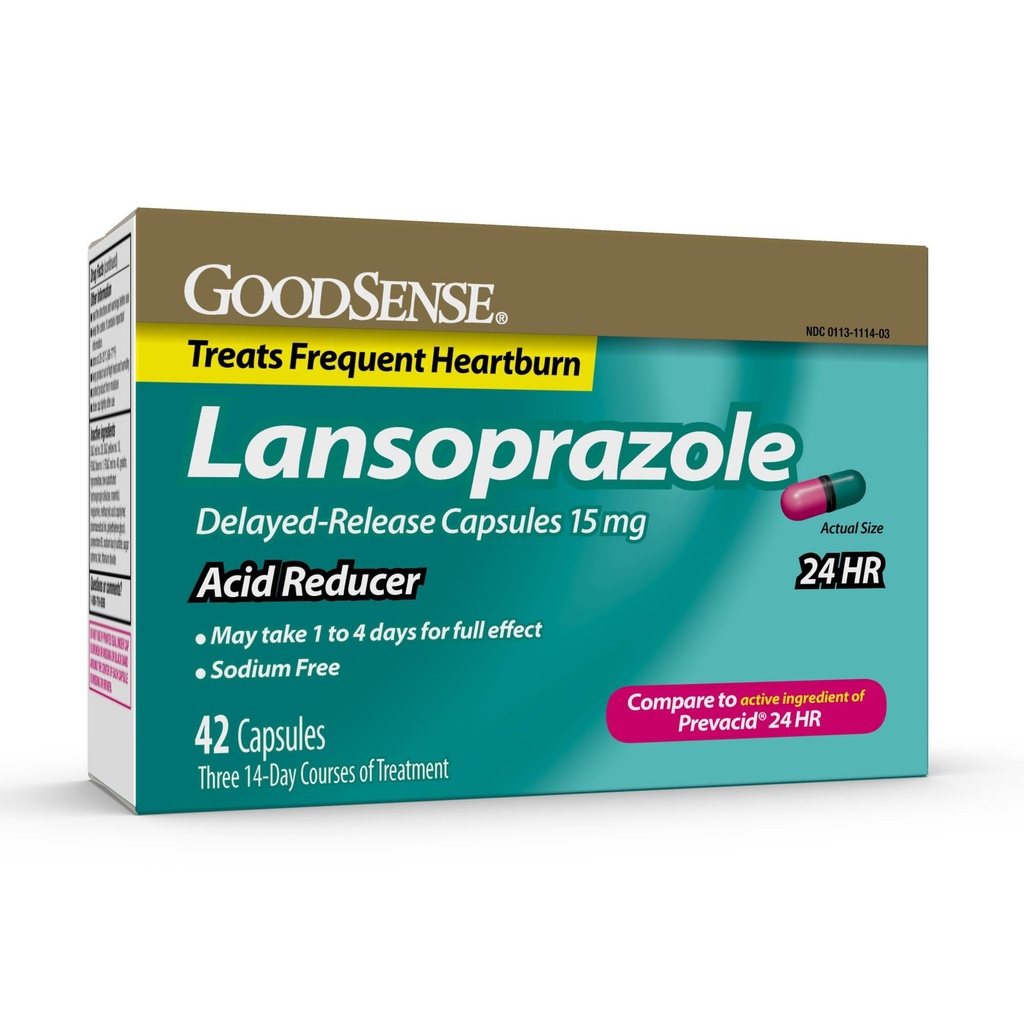 좋은 센스 산 흡진기 Lansoprazole 지연 방출 캡슐, 15 mg, 42 조사
