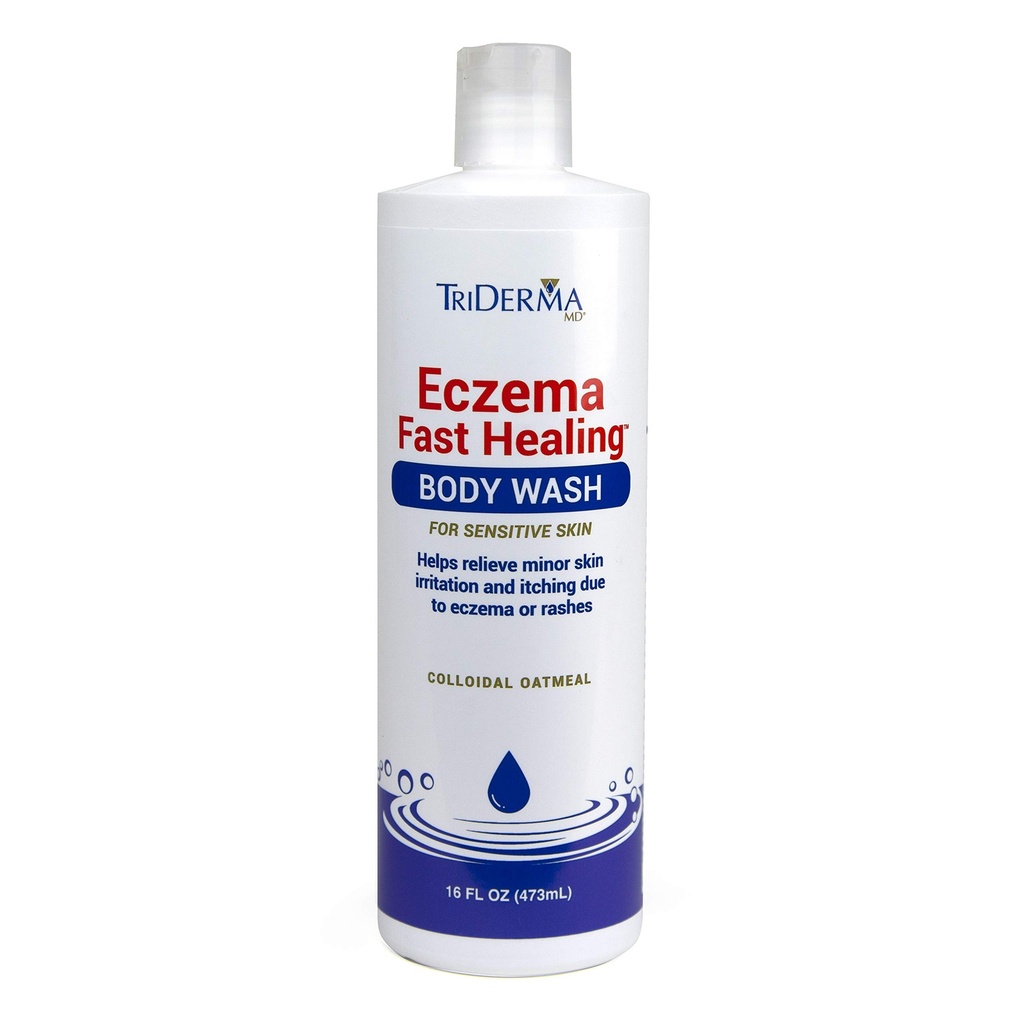 TriDerma Eczema는 과민한 피부를 위한 빠른 치유 몸 세척 16 Ounces