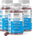 Awan Super Cranberry Gummies 박사에 의해 Amire, 지원 Urinary Tract 건강, 도움 Boosts 면역 기능, 남성 & 여성, 180ct, 90 일 공급을 위한 젤라틴 자유로운 Cranberry Chews
