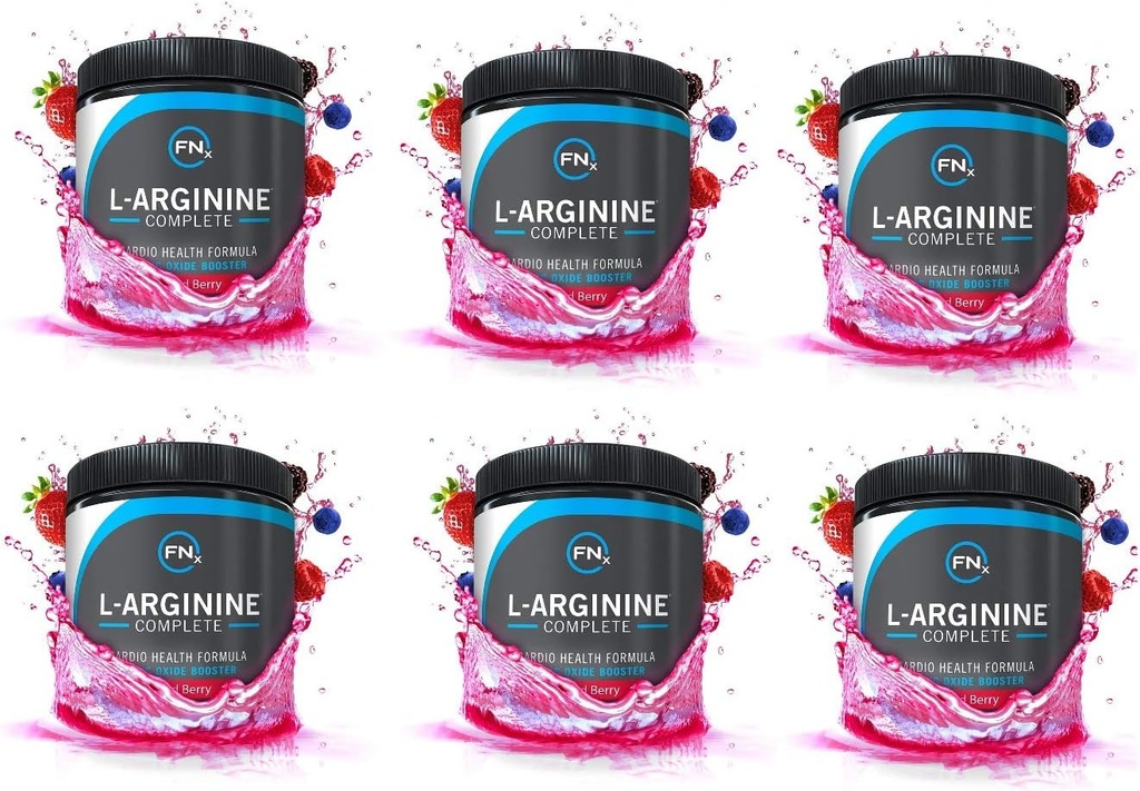 L-Arginine Complete - Cardio Health | 5000mg L Arginine | 산화질소 승압기 | 천연 보충교재 | 혼합 베리 - 6 팩