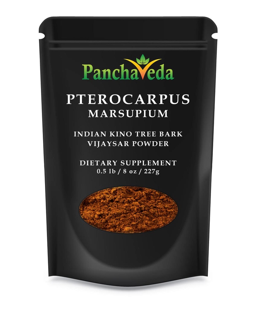Ayurveda Pterocarpus Marsupium 분말 (227g / 8 oz) Vijaysar 분말, Bijasar Churna, 인도 Kino 나무 야생 공예, 글루텐 무료, Lactose 무료, GMO 무료, 순수한 초본 다이어트 보충교재.