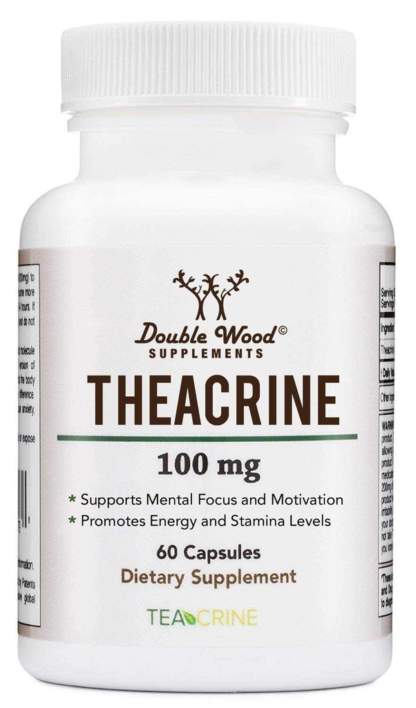 Theacrine (Teacrine) 100 Mg, 60 캡슐 - 에너지 및 초점 보충교재 (Caffeine 알약에 Similar 그러나 더 기틀 및 더 오래 견딘) 비 GMO 및 글루텐은 두 배 나무에 의해 해방합니다