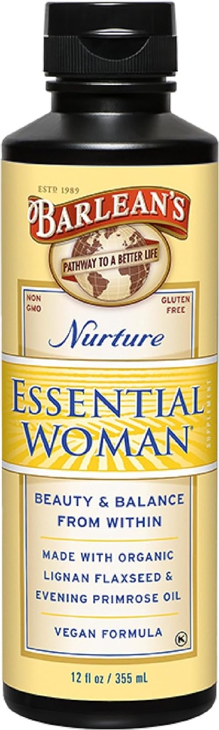 Barlean의 건강한 머리, 못 및 피부, 오메가 3 6 9 및 GLA, 12 oz를 위한 여성, 유기 Flaxseed 및 저녁 Primrose 기름을 위한 정유를 위한 근본적인 여성 액체 보충교재