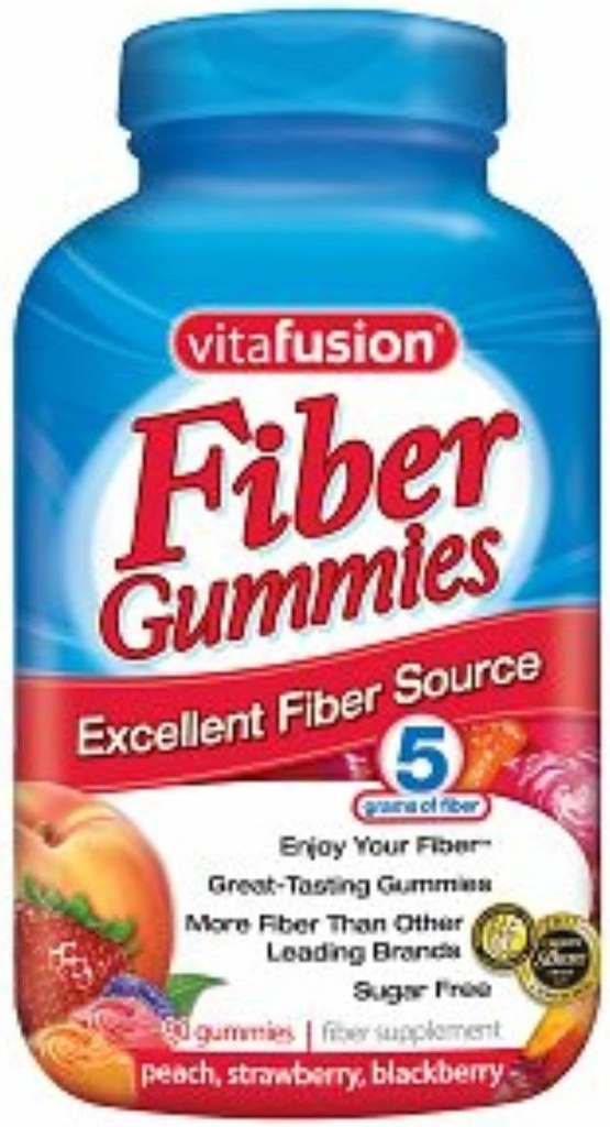 비분쇄 섬유 Gummies 섬유 보충교재 복숭아, 딸기 및 검은 딸기 풍미 90의 각각 (2의 포장)