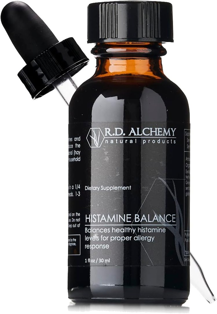RD Alchemy - 100 % 자연 및 유기 히스타민 균형 추출 균형 건강 한 히스타민 수준 Proper 알레르기 반응 - 눈 자극, Runny Nose, 기침 또는 혼잡