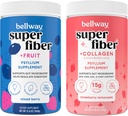 Bellway 슈퍼 섬유 분말 + 과일, 혼합 베리 슈퍼 섬유 분말 + 교원질, 딸기 레몬