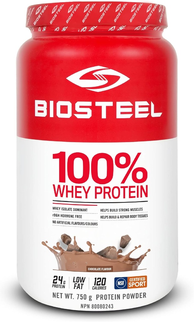 BioSteel 스포츠 100 % Whey Protein Powder 보충, rBGH 호르몬 무료 & Non-GMO 포스트 운동 공식, 초콜릿, 25 서빙, 25.5 온스