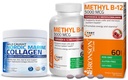 Bronson 바다 교원질 펩티드 Hydrolyzed 단백질 분말 + 메틸 B12 5000 mcg 비타민 B12 Methylcobalamin