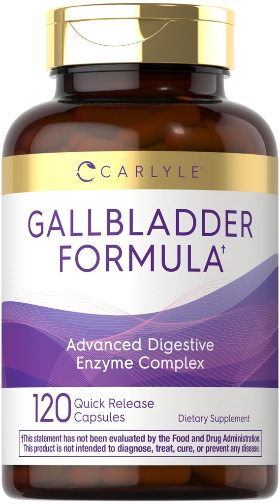 Carlyle Gallbladder 보충교재 | 120의 빠른 방출 캡슐 | 완전한 소화 효소 Complex | Non-GMO & 글루텐 자유로운 공식