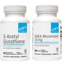XYMOGEN DHEA 10mg (60의 정제) + S 아세틸 글루타티온 (60의 캡슐) 2-Piece 번들 - Micronized DHEA + 우량한 흡수 Acetylated 글루타티온 보충교재 건강한 시효를 지원하기 위하여