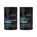 스포츠 연구 초점, Relaxation & Alertness를 위한 두 배 힘 L-Theanine Suntheanine 비 돌망태 지원 + 코코넛 기름 60 조사 & 세 배 힘 Omega 3 물고기 기름 1250mg Burpless Omega3 EPA & DHA