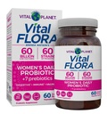 Vital Planet - Vital Flora Women’s Daily Probiotic 60 Billion CFU, 60 Diverse Strains, 7 Organic Prebiotics, Vaginal 및 Immune Support, Bloating, 여성 60 캡슐에 대한 소화 건강 프로바이오틱스