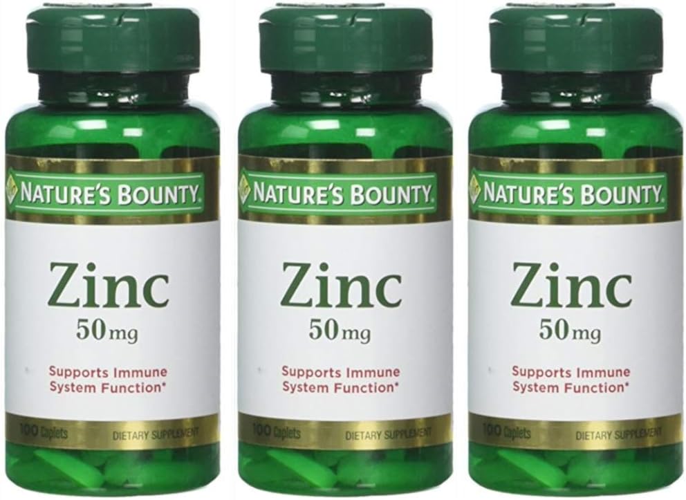 자연의 Bounty 아연 50 mg 캡슐 100개 ea (3의 포장)