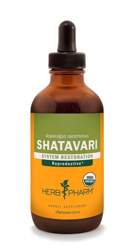 허브 Pharm 인증 유기농 Shatavari 액체 추출 여성 재생 시스템 지원 - 4 Ounce