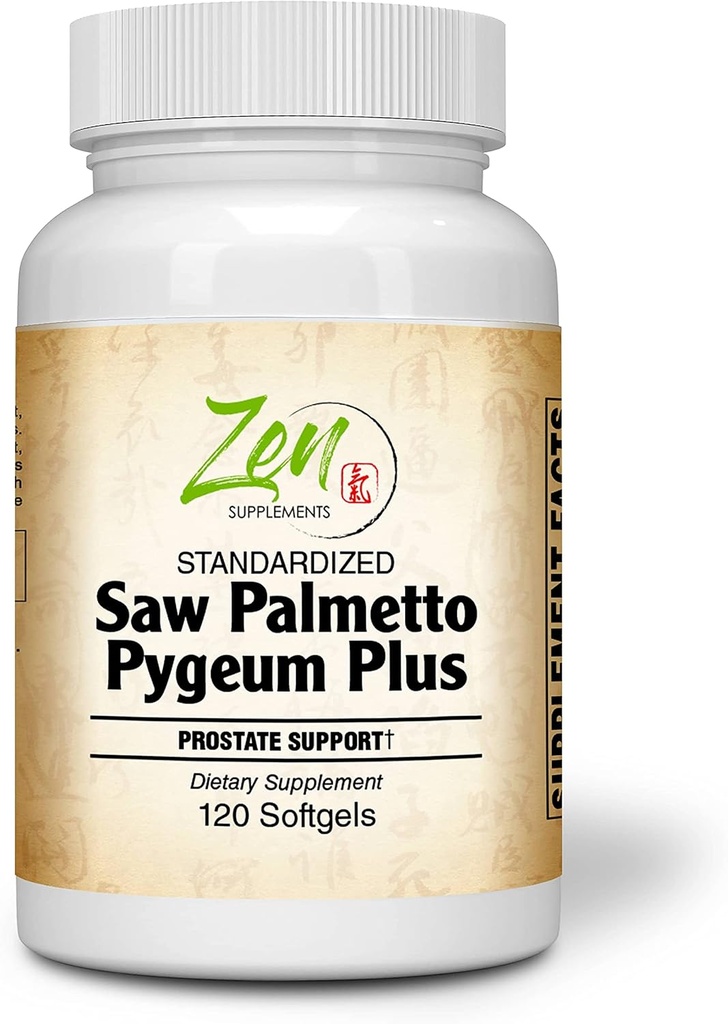 Saw Palmetto & Pygeum Plus - Prostate Support Supplement for Prostate & Urinary Tract Health  including Frequent Urination, Beta-Sitosterol 지원 DHT Blocker for Hair Loss Prevention 120-Softgel