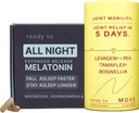 관절 완화 및 수면 세트 | 수면 및 관절 지원 Melatonin, Ashwagandha, Tamaflex® Turmeric 및 Pea | 수면 및 관절 보조 식품 팩