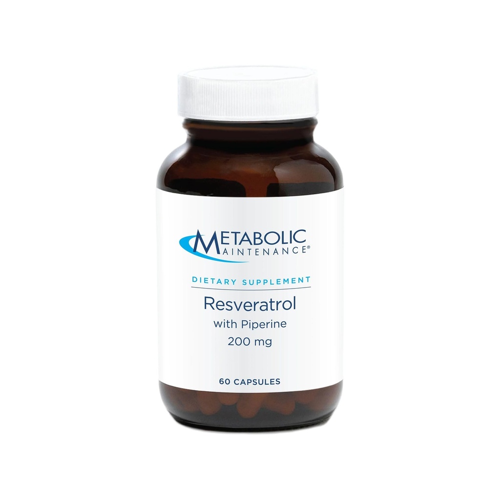 Piperine을 가진 신진 대사 정비 Resveratrol - 항 산화제 + 심혈관 지원, 충전물 없음, 복용량 당 200mg trans-Resveratrol - 60의 캡슐을 위한 Trans Resveratrol 보충교재 캡슐