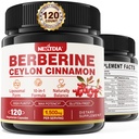 Ceylon Cinnamon Bitter Melon을 가진 Berberine 보충교재 유기 1500mg, Liposomal Berberine HCL Complex 보충교재, Immune & 소화 지원 - 비 GMO, 유기, Vegan Berberine 캡슐 120Cts