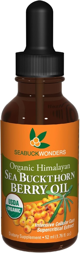 SeabuckWonders 바다 Buckthorn 베리 오일, 100 % 인증 유기농, 1.76 FL OZ 병 (12 팩)