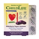 CHILDLIFE ESSENTIALS Elderberry Super-Immune SoftChew Gummies for Kids - 비타민 C 및 비타민 D3, Elderberry Immune 보충 아기, 유아 및 어린이 - Berry, 27 Softchews