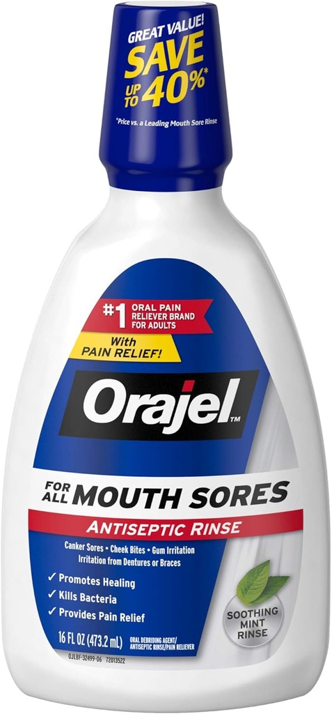 Orajel 항균 입 Sore Rinse, 16 유체 Oz