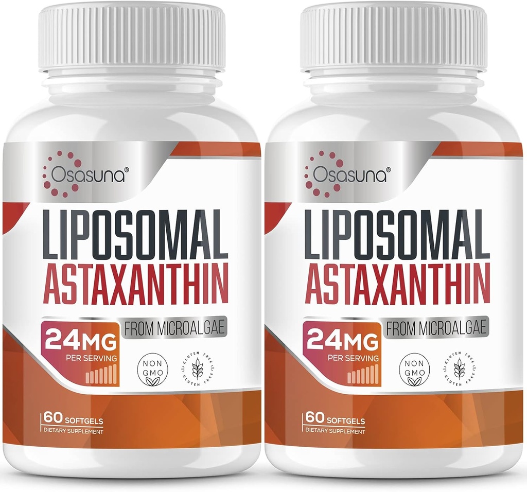 Liposomal Astaxanthin 보충교재 24MG의 최대 흡수, VIT C, 비 GMO & 글루텐 자유로운 - 120 Softgels (4 달 공급) 보다는 산화 방지제 더 강한