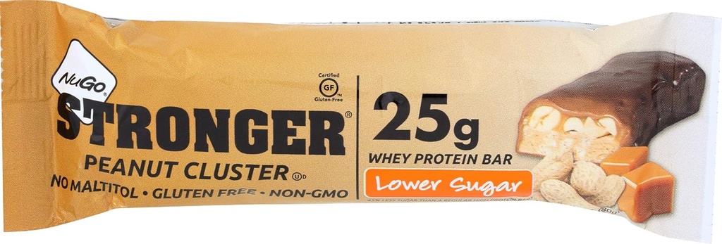 Nugo 영양 더 강한 막대기, 땅콩 클러스터, 2.82 Ounce