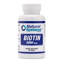 Biotin 60 Tablets 5000 mcg by Natural Systems | Biotin Hair Growth Support Pills | 남자와 여자를위한 헤어 스킨 네일 비타민 | Biotin Supplement는 세포 성장을 향상시킵니다.