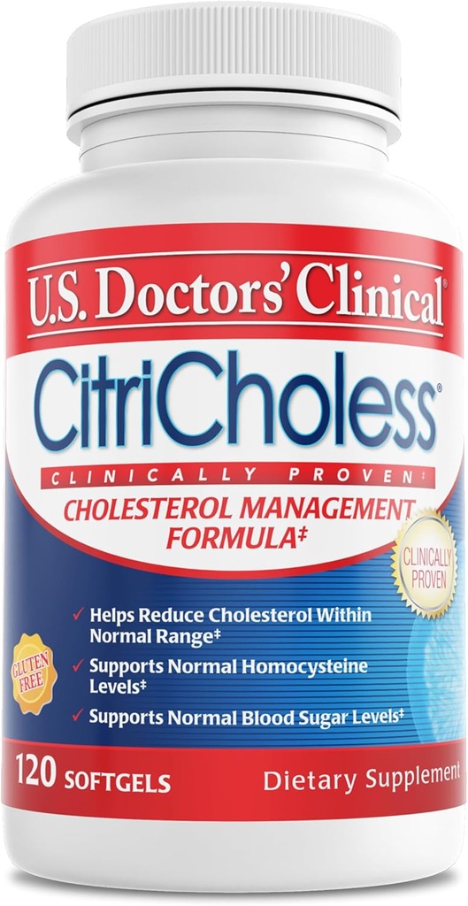 미국 의사의 임상 CitriCholess®는 Bergamonte Citrus 추출물 & 비타민 C를 가진 임상적으로 입증된 콜레스테롤 보충교재 건강한 콜레스테롤 수준을 지원하기 위하여 보충합니다 (120 Softgels – 2 달 공급)