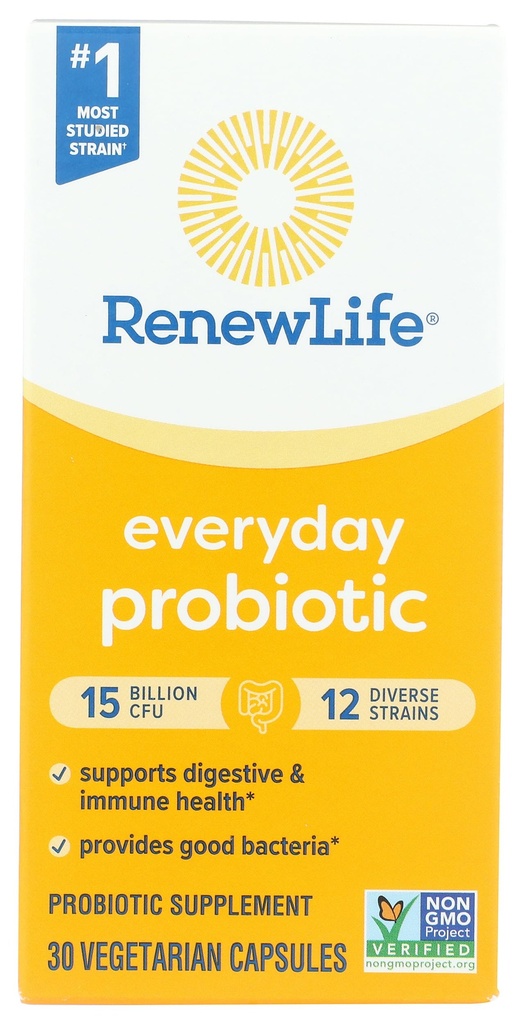 갱신 생활 매일 Probiotic 캡슐, 매일 보충교재 지원 Urinary, 소화 및 면역력, L. Rhamnosus GG, 낙농장, 콩 및 글루텐 자유로운, 15 Billion CFU, 30 조사