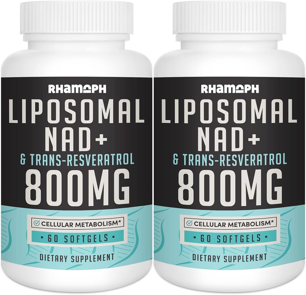 Trans-Resveratrol를 가진 Liposomal NAD+ 800 mg 300 mg, 최대 흡수, 실제적인 NAD+ 건강한 시효, 세포 에너지, DNA 수리, Longevity - 120 Softgels를 위한 퇴적 보충교재