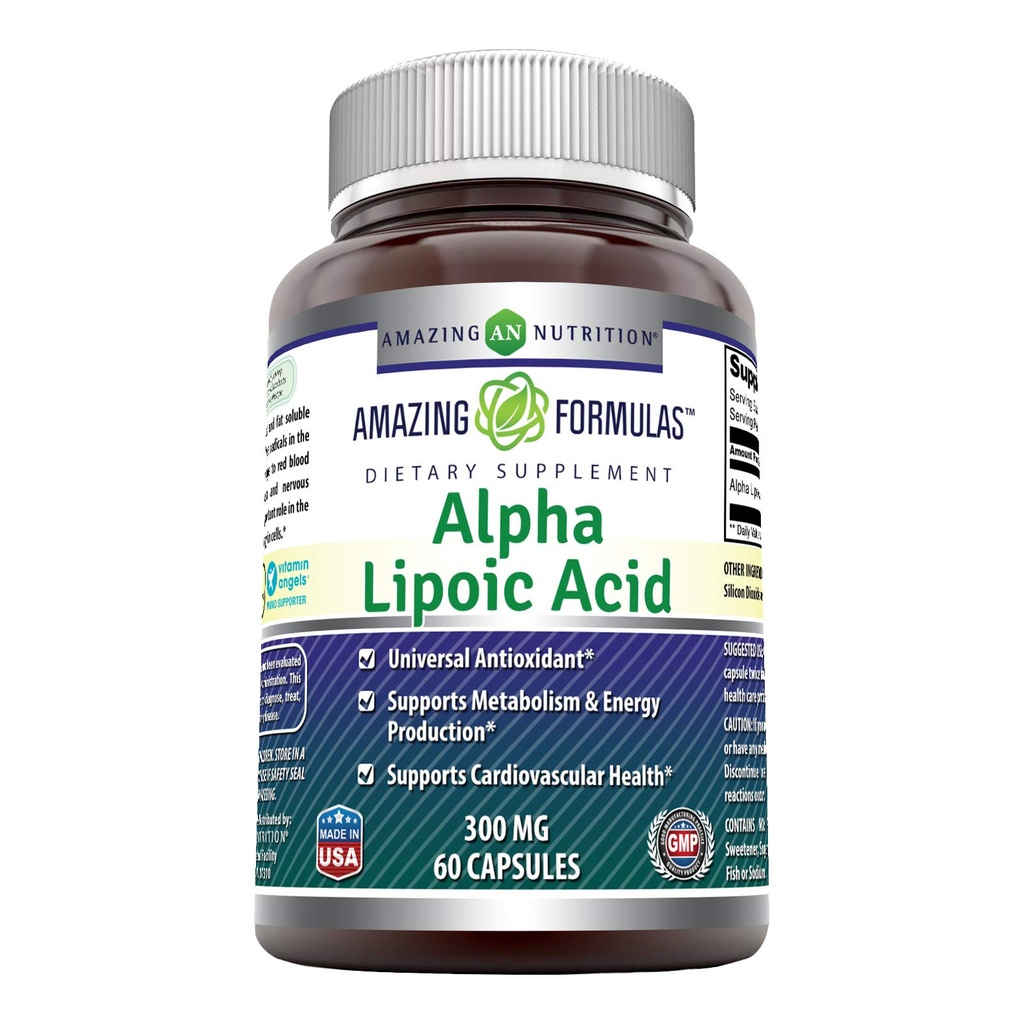 놀라운 수식 알파 Lipoic 산 300 mg 캡슐 보충교재 | Non-GMO | 글루텐 프리 | 미국에서 제작 (60 개)