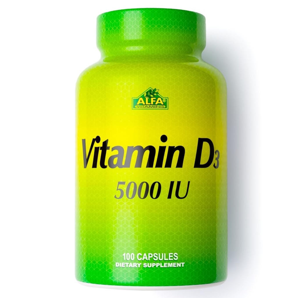 ALFA 비타민 D3 1000 IU 보충교재, 지원 면역력, 칼슘 흡수, 건강한 뼈 & 합동, 매일 웰니스, 비 GMO, 글루텐을 위한 규정식 보충교재, 100개의 캡슐