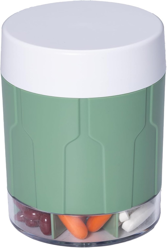 Betife Extra Large Supplement 주최자,Weekly Pill 주최자 병, 7 개의 대형 Compartments가있는 일일 Pill 분배기, 7 일 비타민 약물, 21 라벨 및 청소 브러시 (녹색) 개최 주최자