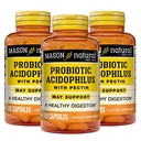 MASON NATURAL Probiotic Acidophilus, 150 일 공급, Pectin & 칼슘, 100 캡슐 (포장 3)와 일반 소화 지원