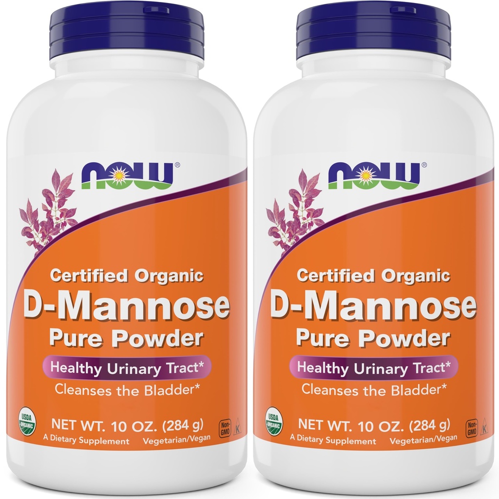 지금 식품 순수, 유기 D-Mannose 10 oz 분말 (팩 2) - Bladder Cleanse 및 Urinary Tract 건강 보충 - 비 GMO - Vegan Friendly - 2000mg / 봉사 당 2 그램