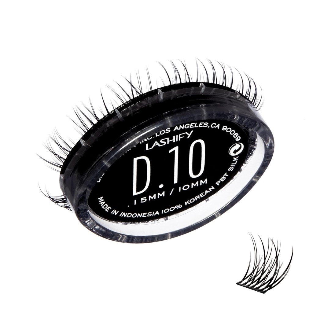 Lashify 드라마 10mm Gossamer Eyelash Extensions Refill, 검정, 자연적 모습을위한 쉬운 DIY False Lashes