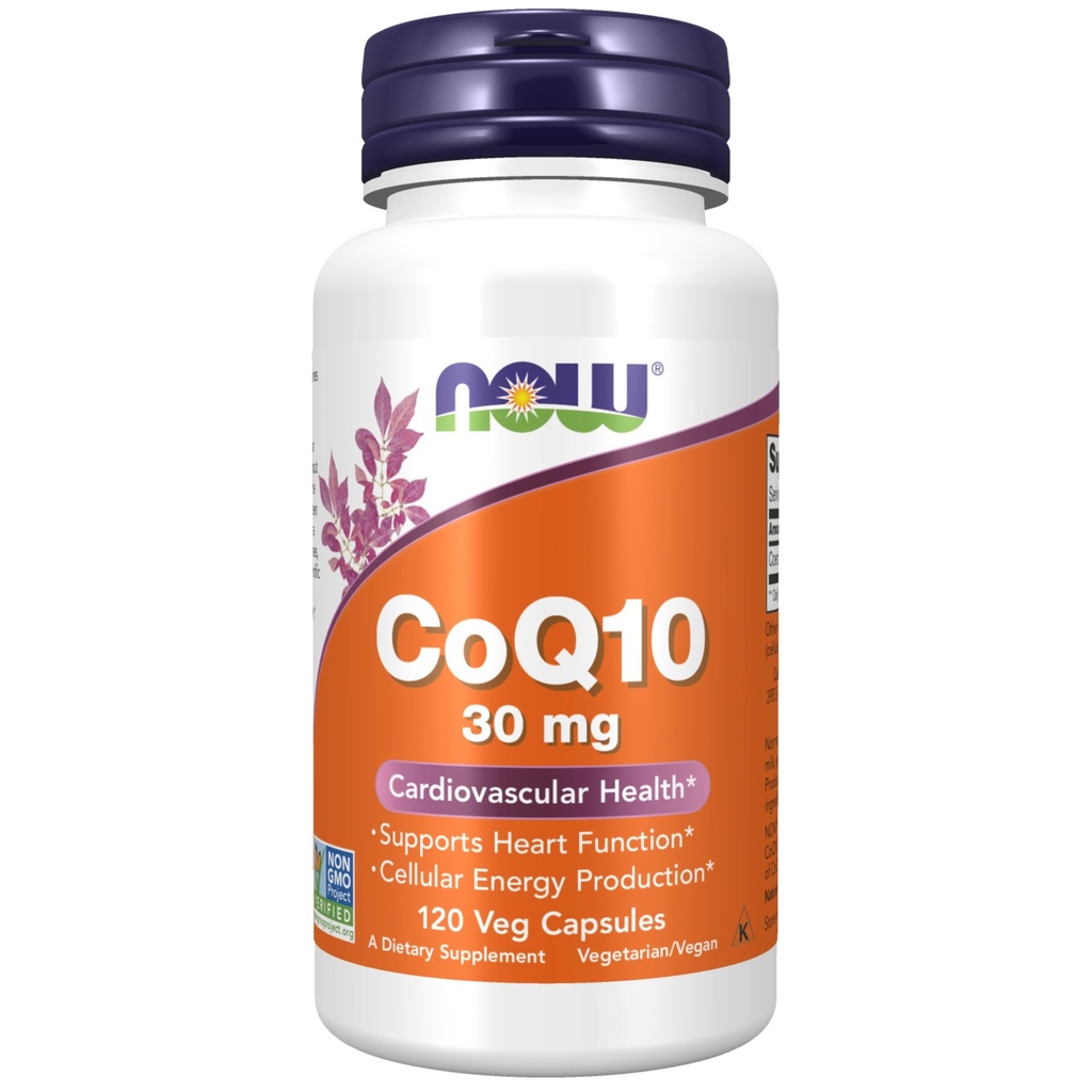 NOW 식품 보충제, CoQ10 30 mg, 제약 학년, 발효, 120 Veg 캡슐에 의해 생산 된 모든 전송 양식