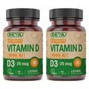 DEVA Vegan 비타민 D3 보충교재 - 1000 IU - Cholecalciferol - Lichen 식물 Derived - 90 작은 정제, 2 팩을 가진 한 번 당 일 정제